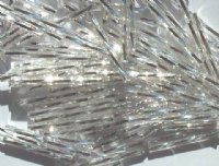 25g 30mm Silver Lined Crystal Twisted Bugles